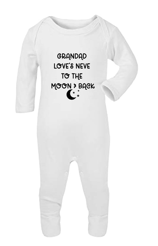 Personalised Love you to the moon and back Grandad Sleepsuit