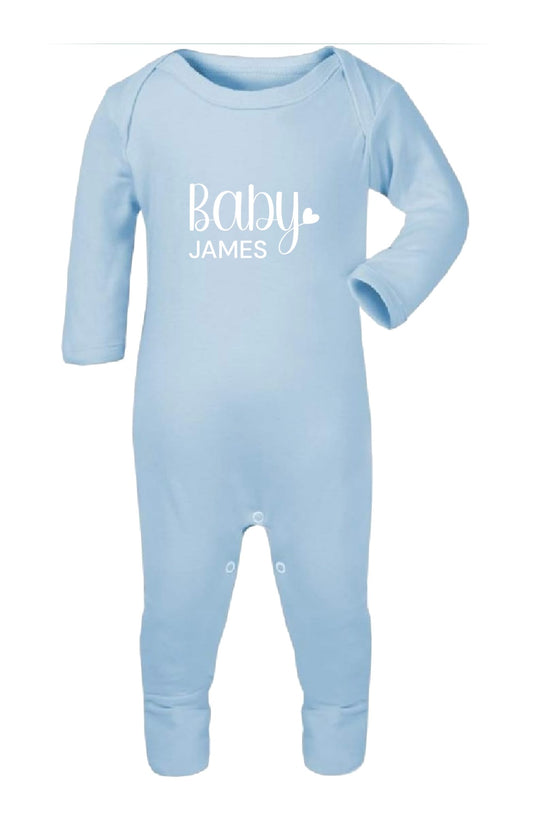 Personalised Baby Blue Sleepsuit