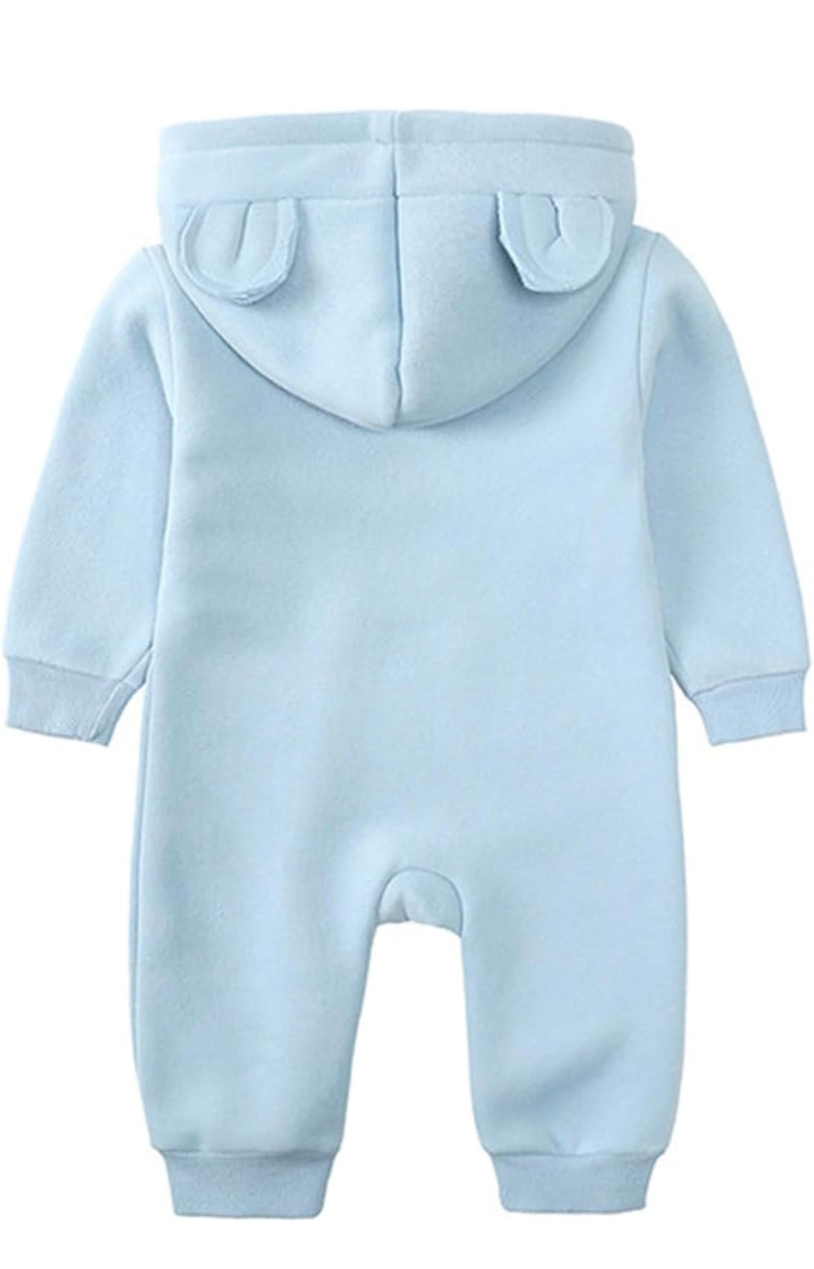 Personalised Baby Blue Bear Hoodie Onesie