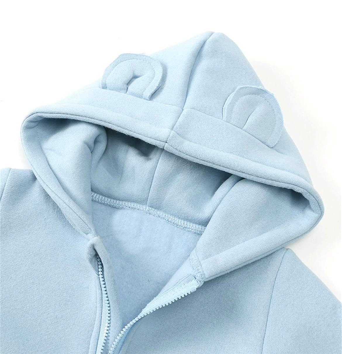 Personalised Baby Blue Bear Hoodie Onesie