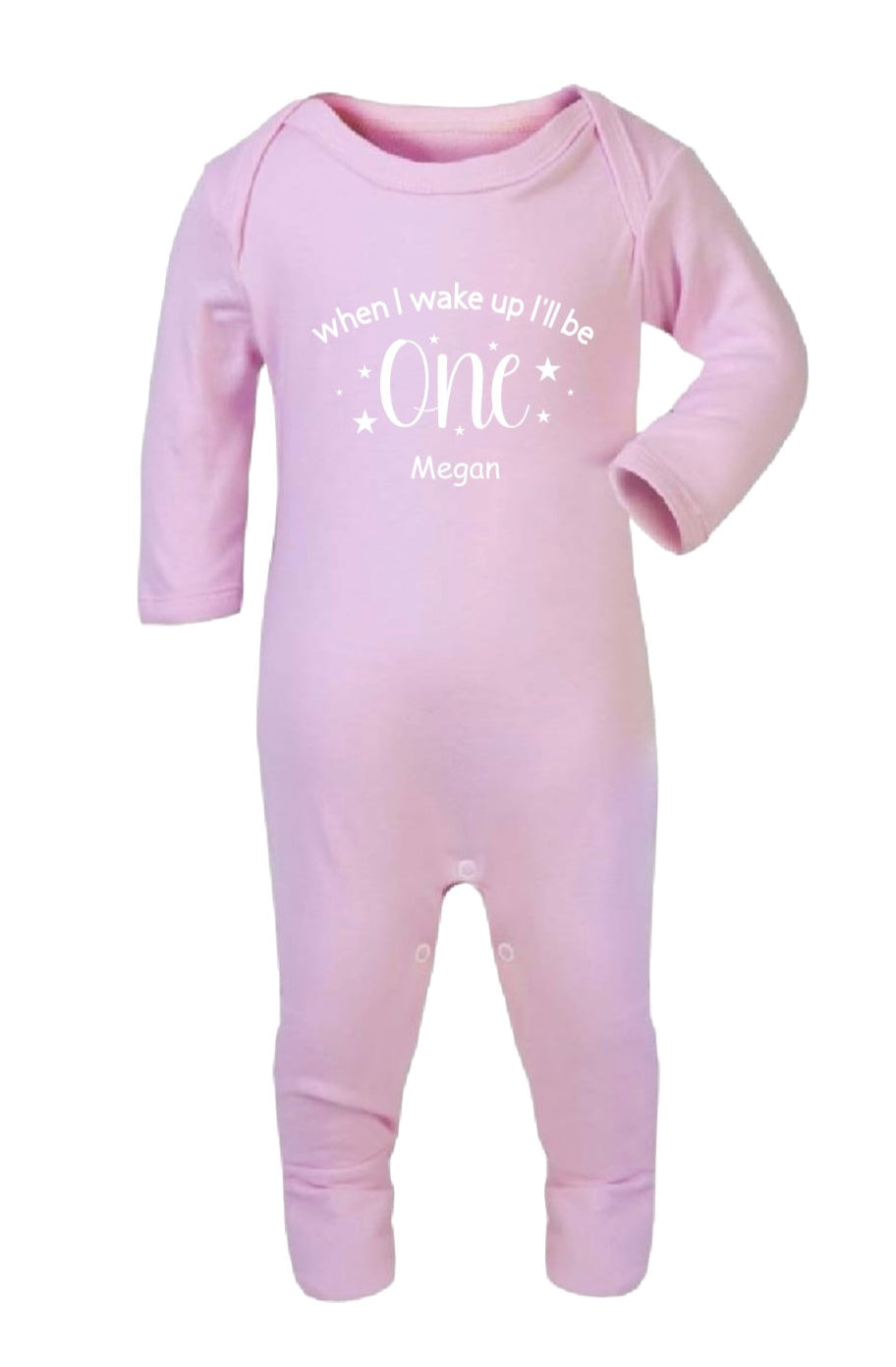 Personalised 1st Birthday Baby Pink Sleepsuit