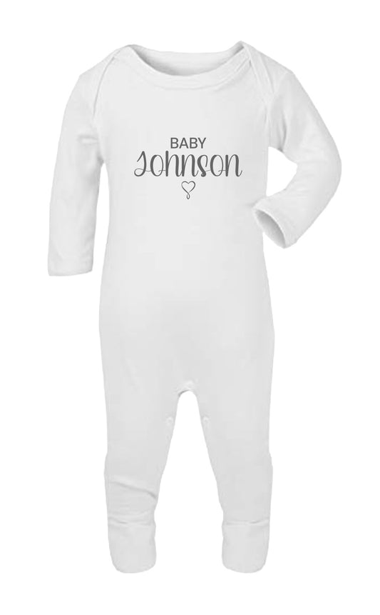 Personalised New Baby Sleepsuit